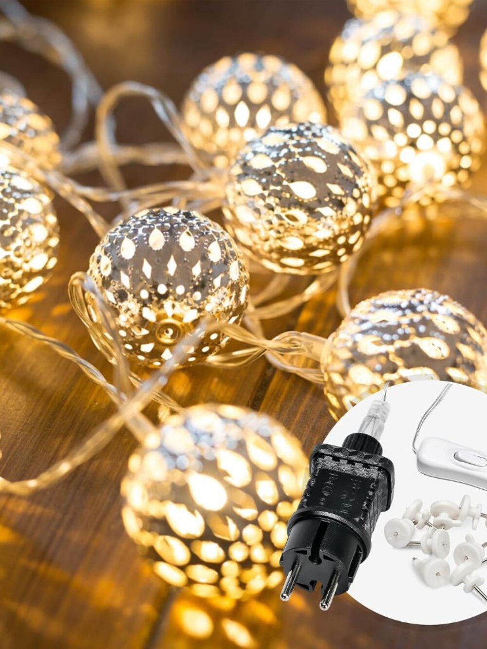 CozyHome Heart String Lights – 23 FT & 20 Warm White LEDs | Indoor | Christmas F